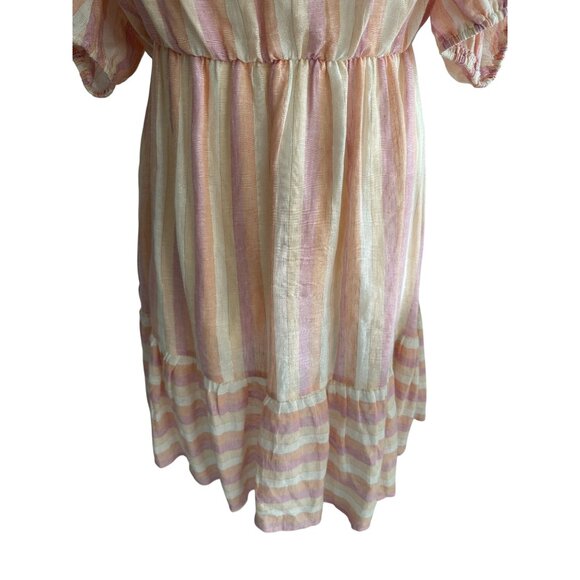 POOKIE & SEBASTIAN Striped Linen Blend Dress Size L - Picture 9 of 12